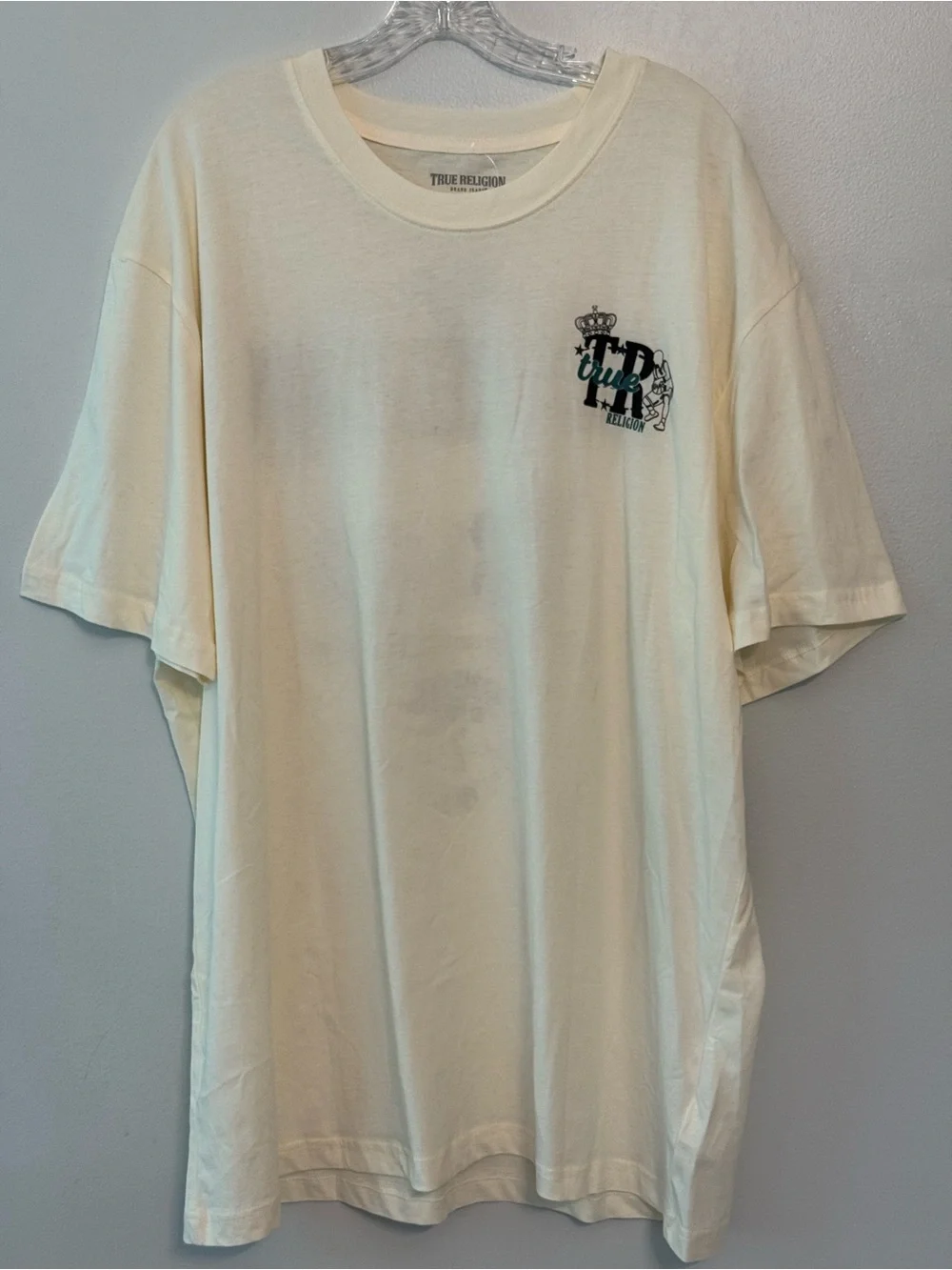 True Religion Cream Short Sleeve Logo Tee